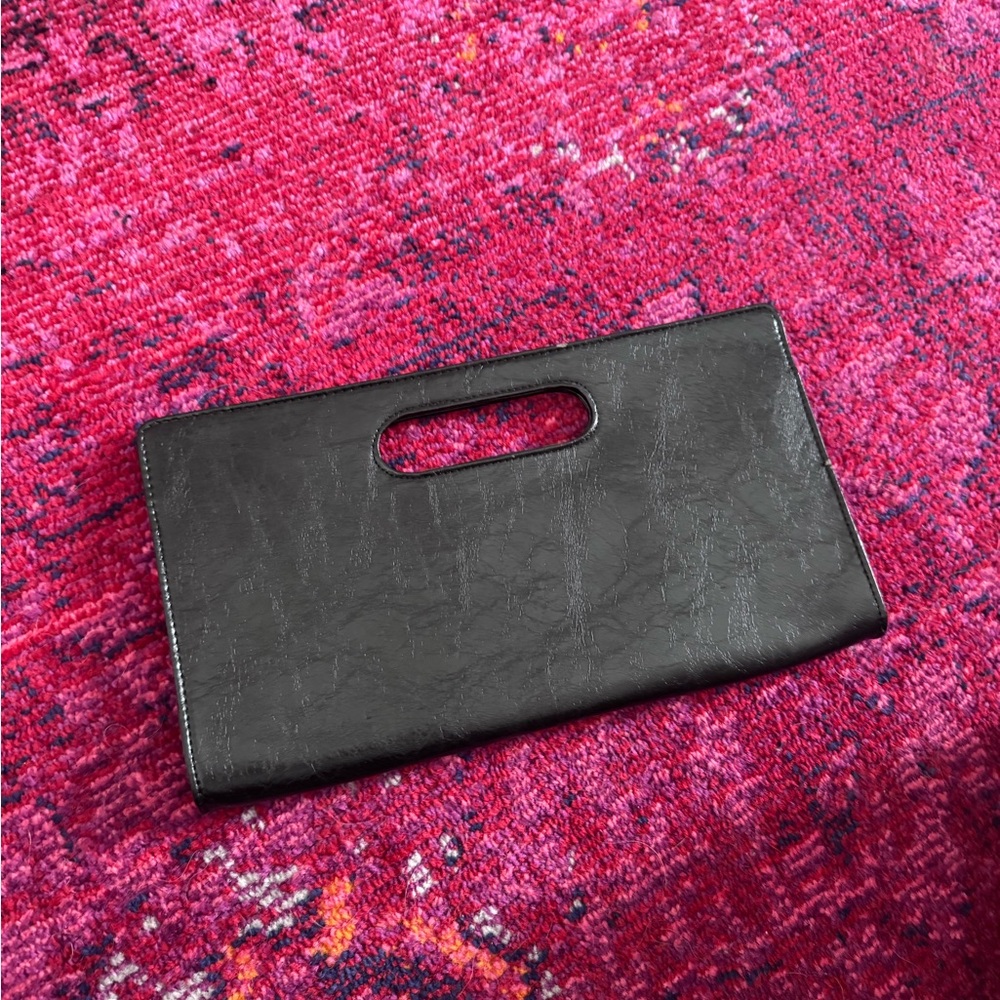 Express Black Textured Clutch